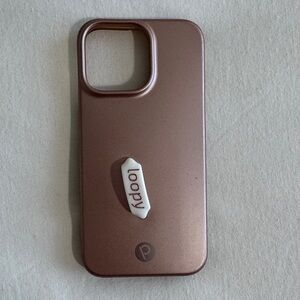 Loopy Case iPhone 14 Pro Max Metallic Pink Phone Case Righty